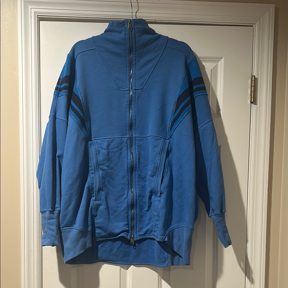 FP Movement Free People Blue Zip-Up sweatshirt Oversized Fit Size M